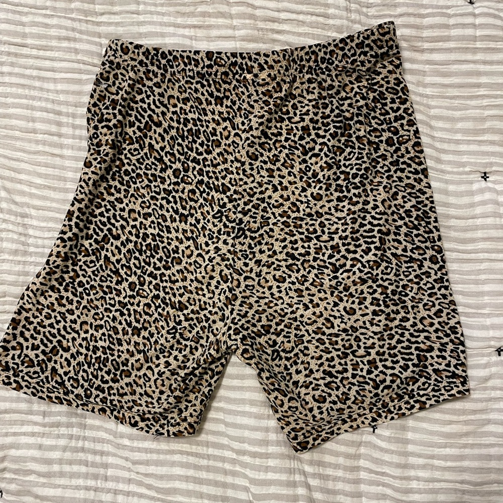 Shein Size Small Leopard Print Biker Shorts